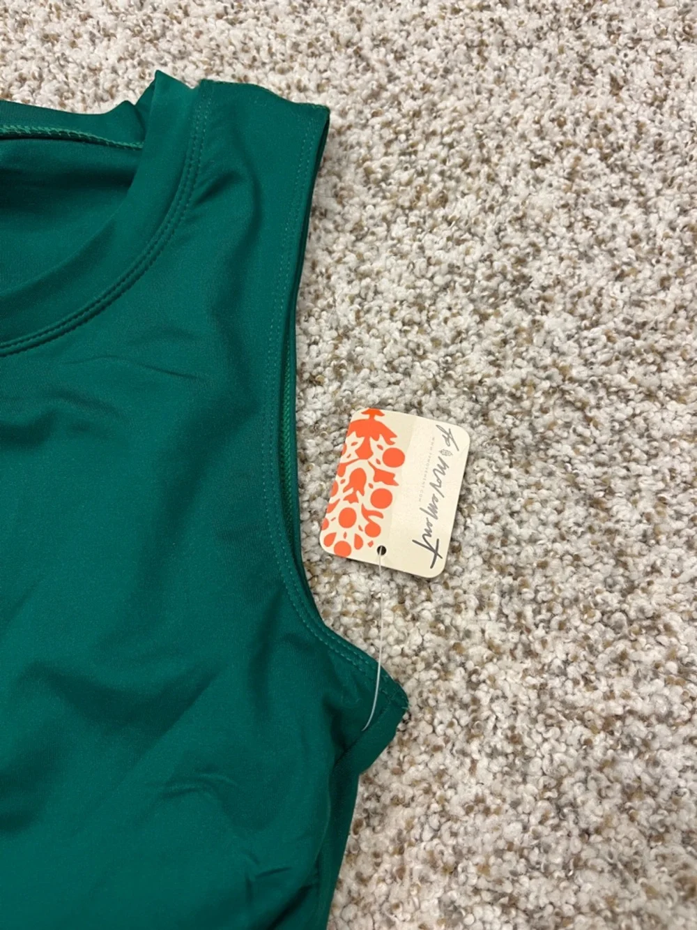 Free People Heritage Green Backless Tank Dress with shorts and pockets - Picture 6 of 7